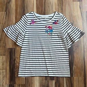 LOFT Striped Hummingbird Top